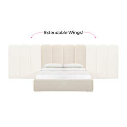 Palani Cream Boucle Queen Bed