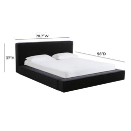 Olafur Black Linen Queen Bed