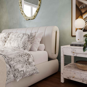 Karol Cream Vegan Leather UK King Bed