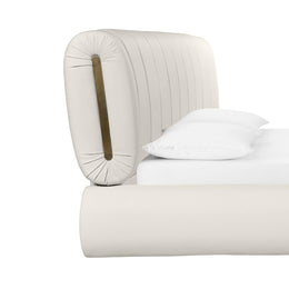 Karol Cream Vegan Leather UK King Bed