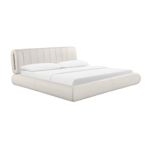 Karol Cream Vegan Leather UK Super King Bed