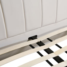 Karol Cream Vegan Leather UK Super King Bed