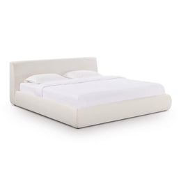 Isla Cream Upcycled Linen King Bed