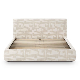 Isla Cream Jacquard Pattern Queen Bed