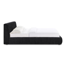 Isla Black Textured Velvet Queen Bed