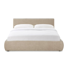 Isla Taupe Textured Velvet Queen Bed