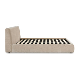 Isla Taupe Textured Velvet Queen Bed