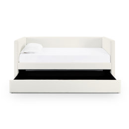 Alice Cream Linen Twin Trundle Bed
