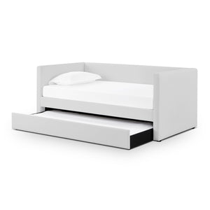 Alice Light Grey Linen Twin Trundle Bed