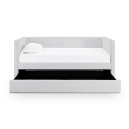 Alice Light Grey Linen Twin Trundle Bed