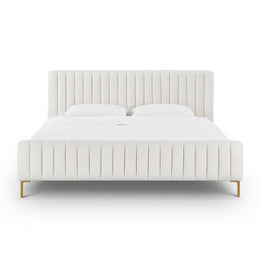 Angela Natural Upcycled Linen King Bed