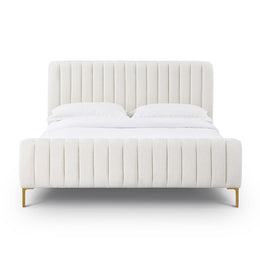 Angela Natural Upcycled Linen Queen Bed