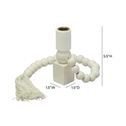 Harrison Cream Wooden Candlestick