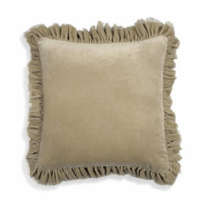 Alessia Distressed Beige Velvet Pillow