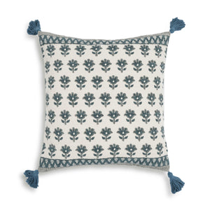 Blossom Printed Cotton Tassel Accent Cushion - COVER