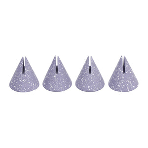 Gabby Speckled Purple Cone Card Holder - Set of 4