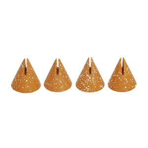 Gabby Speckled Terracotta Cone Card Holder - Set of 4