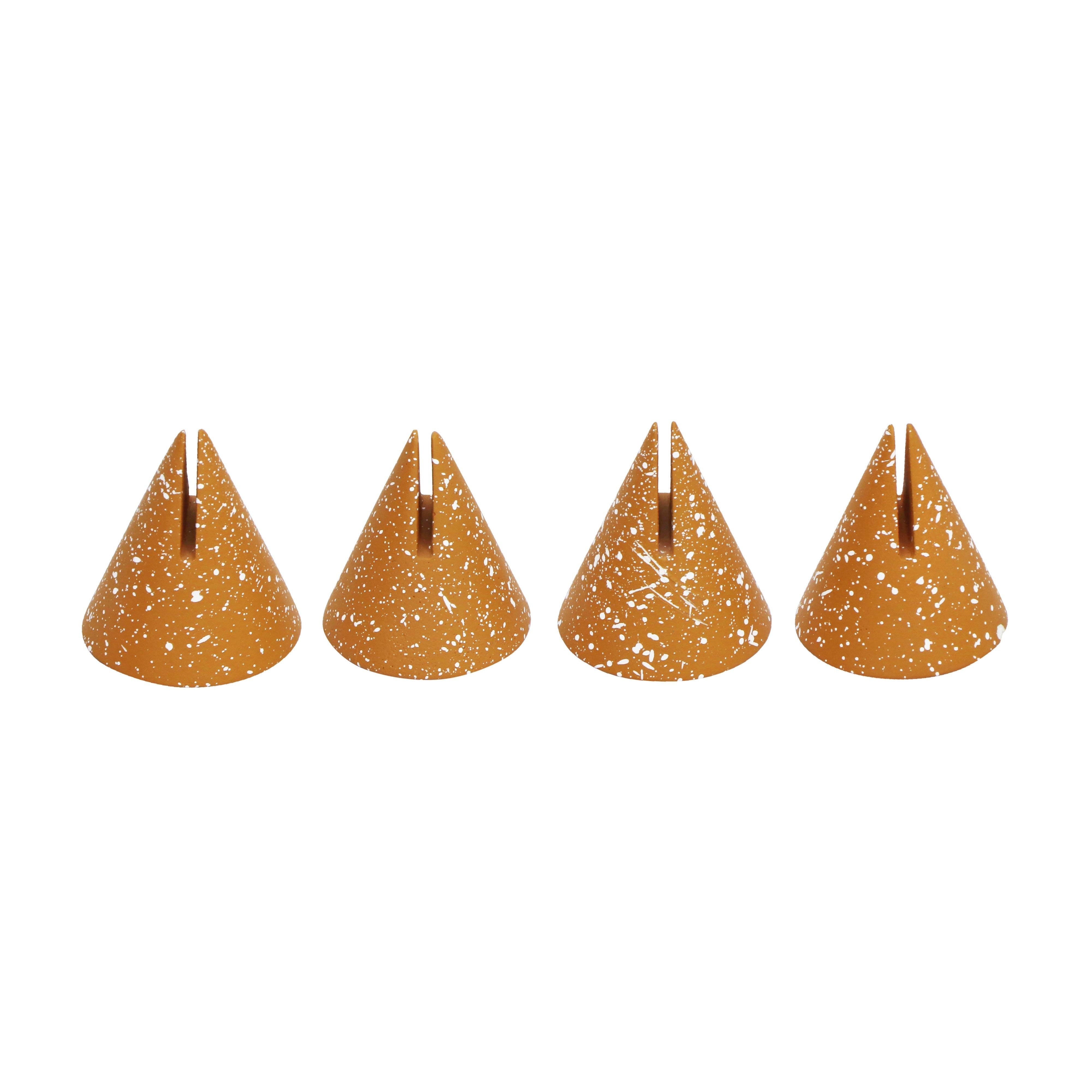 Gabby Speckled Terracotta Cone Card Holder - Set of 4