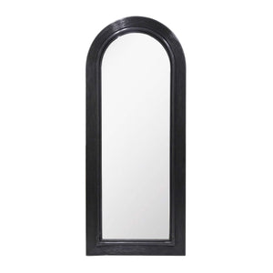 Tanya Black Rattan 70" Floor Mirror