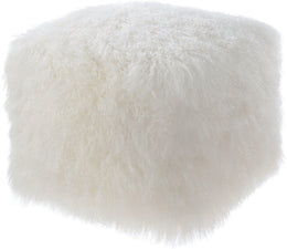 Tibetan Sheep White Pouf
