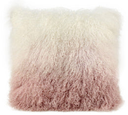 Tibetan Sheep Pillow White to Blush