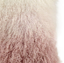 Tibetan Sheep Pillow White to Blush