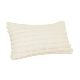 Furry Cream Vegan Fur Rectangular Accent Pillow