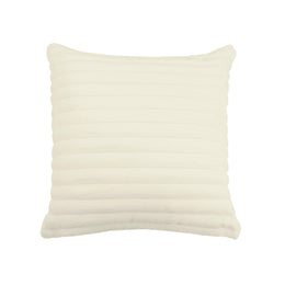 Furry Cream Vegan Fur Square Accent Pillow