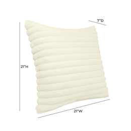 Furry Cream Vegan Fur Square Accent Pillow