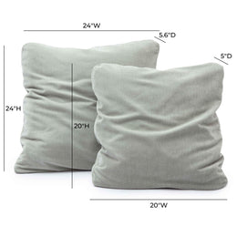 Tipsy Mint Green Upcycled Chenille 24" x 24" Square Floppy Pillow