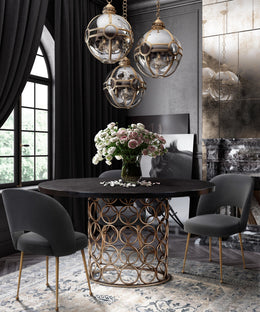 Valentina Brass Round Dining Table - UK
