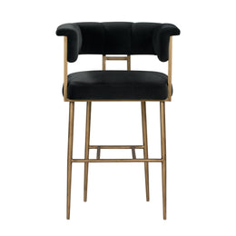 Astrid Grey Velvet Bar Stool - UK