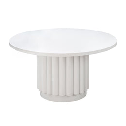Kali 55 Inch White Round Dining Table - UK