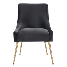Beatrix Grey Velvet Side Chair - UK
