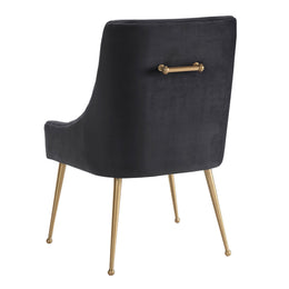 Beatrix Grey Velvet Side Chair - UK
