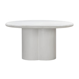 Elika White Faux Plaster Round Dining Table - UK