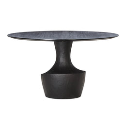 Gevra Black Acacia & Faux Plaster Dining Table