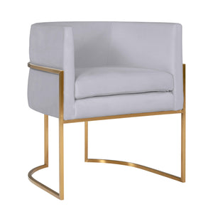 Giselle Grey Velvet Dining Chair with Gold Leg - UK
