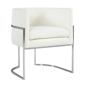 Giselle Cream Velvet Dining Chair Silver Leg - UK
