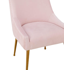 Beatrix Pleated Blush Velvet Side Chair