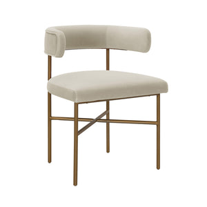Kim Velvet Chair in Cream