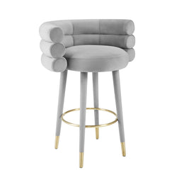 Betty Grey Velvet Barstool - UK