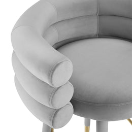 Betty Grey Velvet Counter Stool - UK