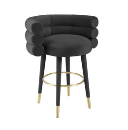Betty Black Velvet Counter Stool - UK