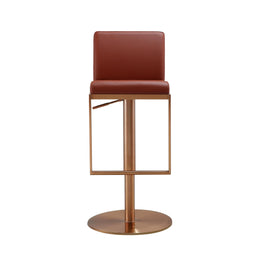 Sentinel Saddle Brown and Rose Gold Adjustable Stool