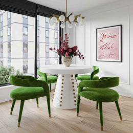 Lucia Green Velvet Dining Chair - UK