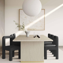 Hazel Black Boucle Dining Chair - UK
