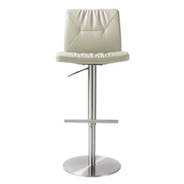 Paddy Light Grey Performance Vegan Leather on Silver Adjustable Stool