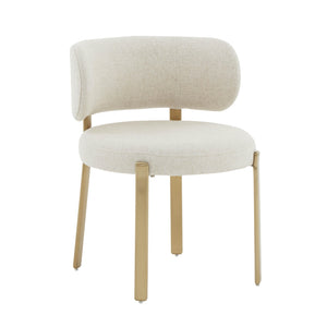 Margaret Cream Performance Linen Dining Chair - UK