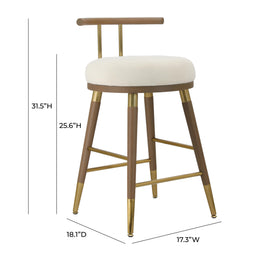 Juniper Cream Velvet Counter Stool - UK